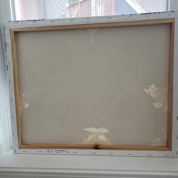 Original Handmade Acrylic Large Abstract Fluid Art Butterfly Painting by CEO - Picture 4 of 7